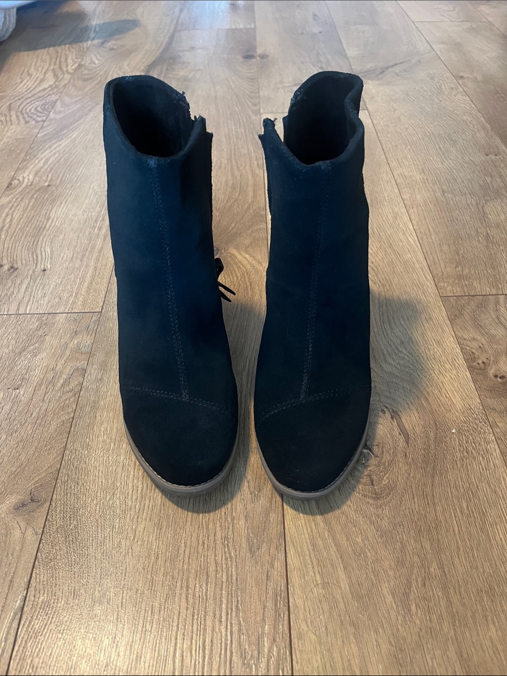 Toms Black Suede Ankle Booties